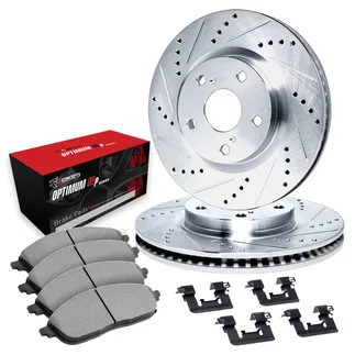 R1 Concepts WGUH1-31145 Brake Rotors - D/S - Silver W/ Optimum Oe Pads & Hdw